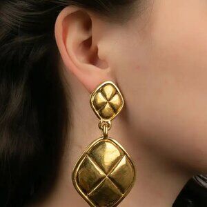 Chanel Quilted Rhombus Earrings